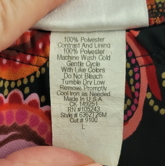 Fashion Bug Black Floral Skirt Large - Picture 5 of 7